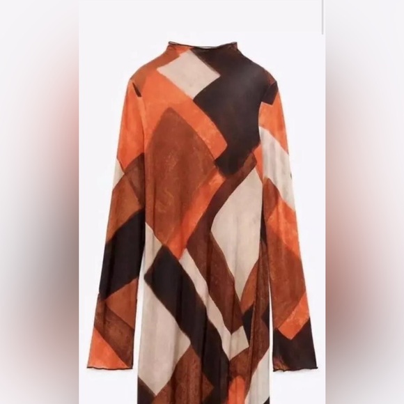 Zara Dresses & Skirts - Zara Dress Geometric Long 15 ptp mock neck (second photo is inspo)